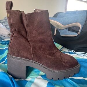 Rouge! Dark Brown Suede Heeled Boots